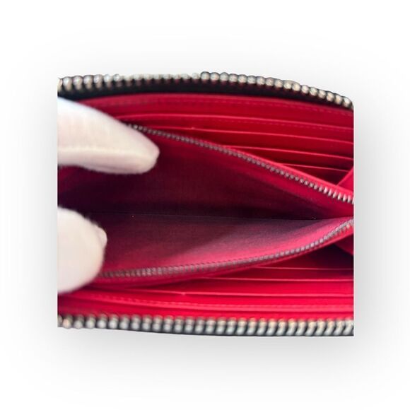 Christian Louboutin Panettone Leather Spiked Long Zipper Wallet - Picture 9 of 11